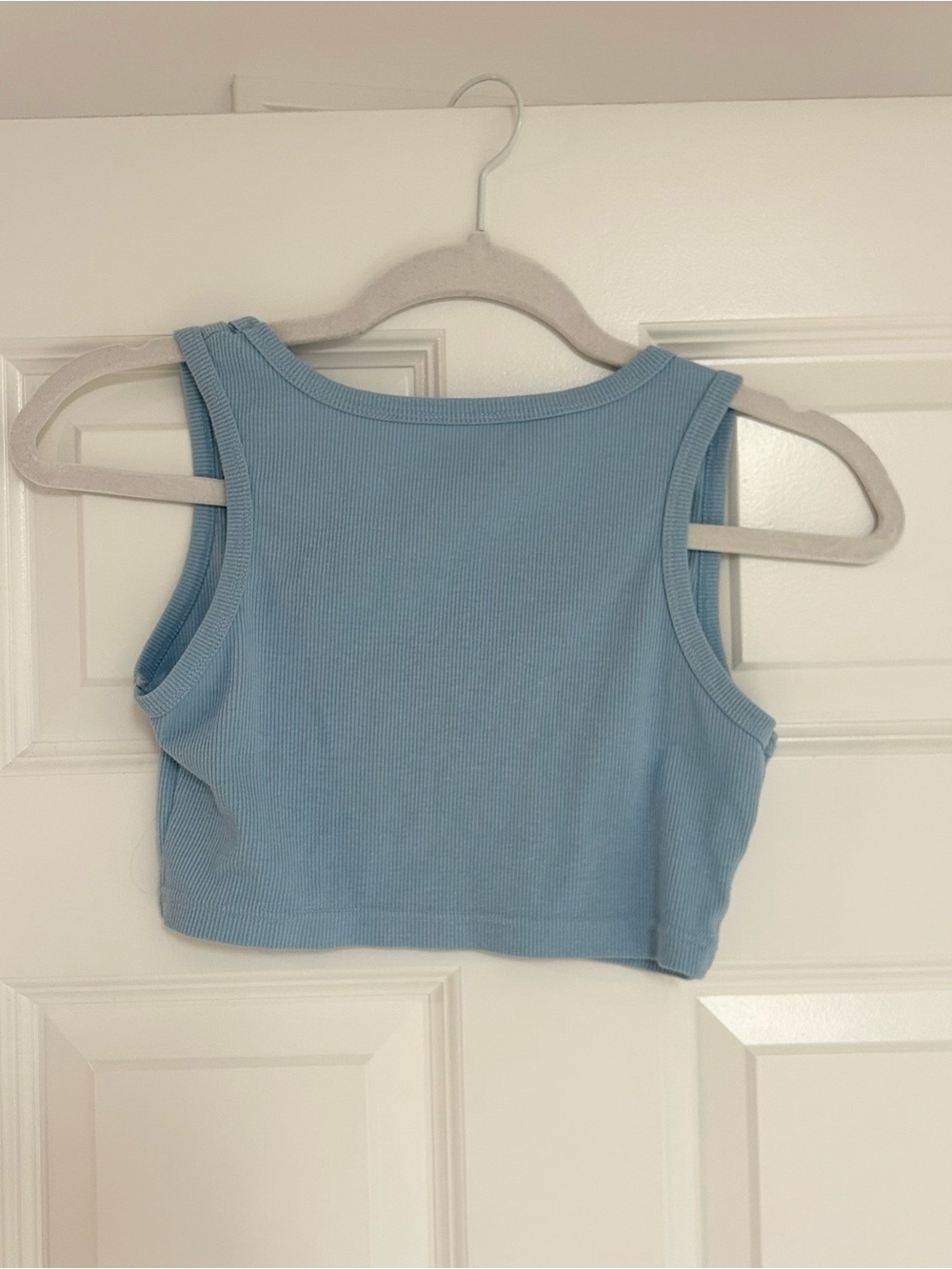 Ribbed Square-Neck Super Cropped Tank Top - Picture 2 of 2